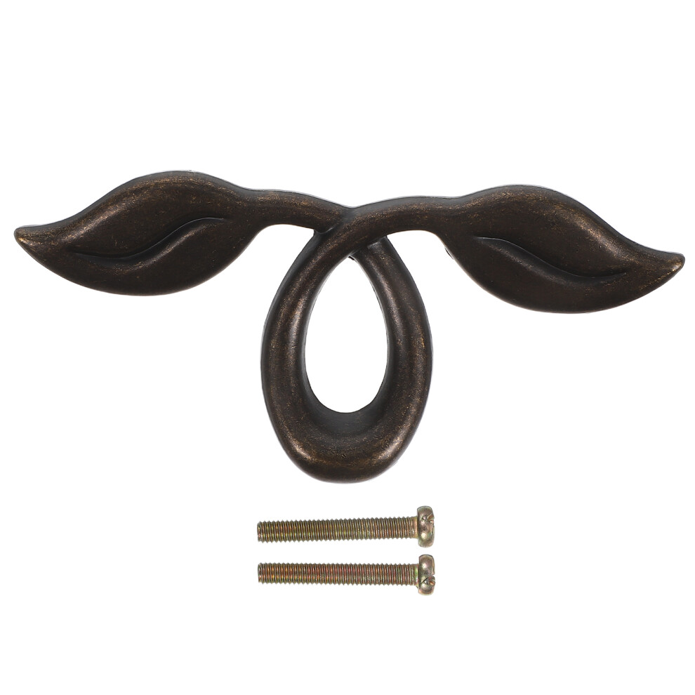 1Set Coffee Retro Leaf Zinc Alloy Drawer Pulls Decorative Door Handles 3062324921338