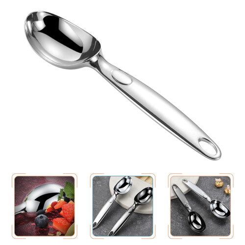 Small Ice Cream Scoop Spoon Shape Silver For Digging 1set 1