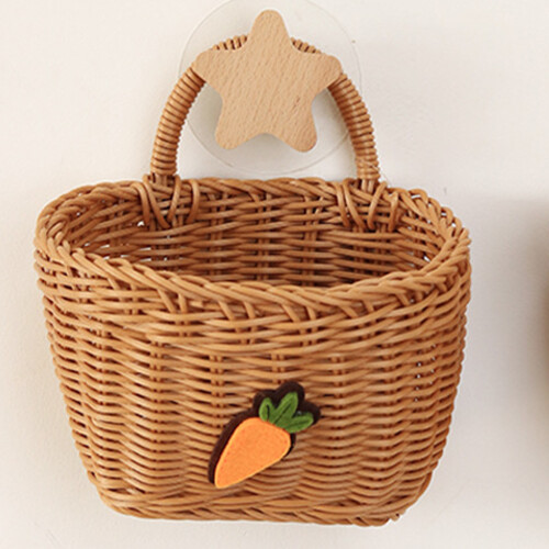 Multi Plastic Woven Wall Hanging Basket for Kitchen Storage 1
