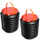 2Pcs Black Plastic Foldable Trash Can for Outdoor Camping and Home Use 1