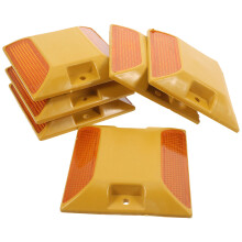 6Pcs Yellow Plastic Road Reflective Markers Heavy Duty Driveway Safety