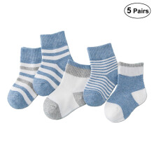 5Pairs Childrens Cotton Socks Blue Anti-Skid Cartoon Design Socks