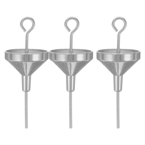 Conical Shape Funnel Silver Powder Transfer Home Use 3 Sets