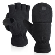 Fingerlose Polarfleece-Handschuhe / Winterfäustlinge 2-in-1  M