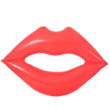 Inflatable Pool Float Large Lip Shape 180cm PVC Swimming Pool Lounger for Adults Red