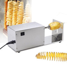 Electric Potato Spiral Cutter with Consistent Thickness Control, Stainless Steel Automatic Slicer for Chips and Vegetables