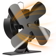 Wood Stove Fan Heat Powered with 4 Blades, Quiet Non Electric Fireplace Fan for Efficient Heat Distribution