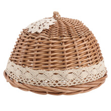 1Pièces Couvre-Aliments En Rotin Panier Rangement Marron Clair