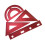 2Sets Red Triangle Plate Ruler Protractor Stationery Set for Students 9
