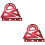 2Sets Red Triangle Plate Ruler Protractor Stationery Set for Students 6