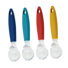 4pcs Stainless Steel Ice Cream Scoop Set with Ergonomic Grip for Effortless Dessert and Fruit Serving