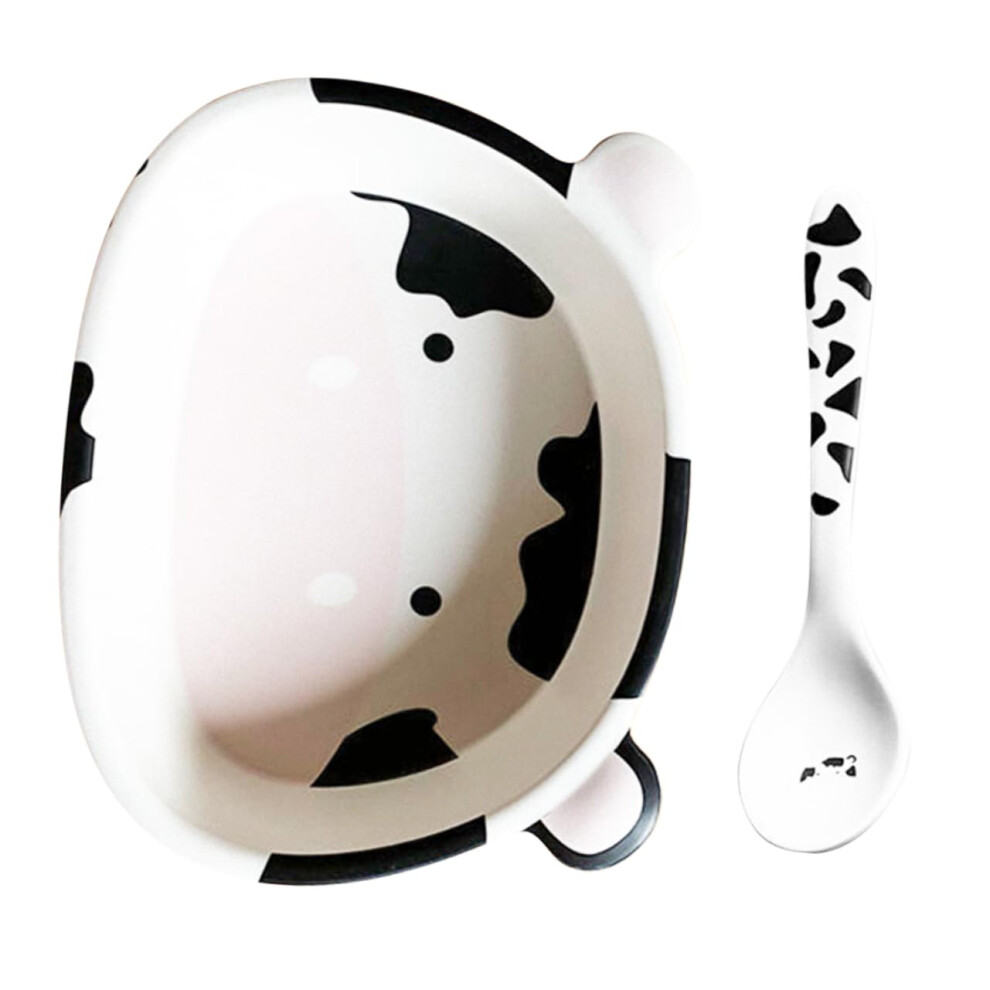 Cartoon Kids Cereal Bowl Set 2pcs Cute Cow Shaped Breakfast and Salad Bowls for Boys and Girls