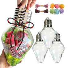 Christmas Ornament Bulb Clear Plastic Fillable Jar for DIY Holiday Decor Candy Crafts 3pcs