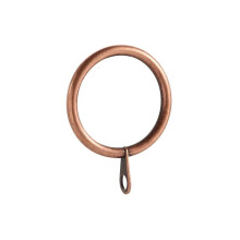 Copper Curtain Rings with Hooks for Rods, Smooth Gliding Design, Set of 6