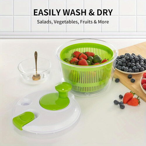 Large 5 Quart Salad Spinner – Collapsible Vegetable Spinner with Colander, BPA  Fruit Washer 1