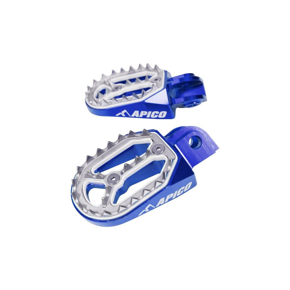 Apico Blue Pro-Bite Foot Pegs - Husqvarna Tc85 2018-24, Tc125 2016-22 Tc250 2017-22, Fc 2016-22