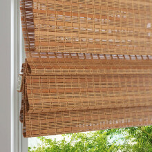 Bamboo Roman Shades 33.5x48 Inch Cordless Window Blinds Light Filtering Natural Woven Wood