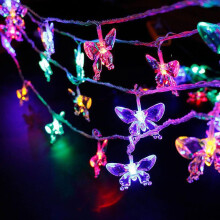 Solar String Lights Dragonfly IP65 Waterproof 8 Modes Smart Sensor Garden Outdoor Decor 7m 50 LED