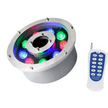 Underwater LED Fountain Light RGB Color Changing IP68 Waterproof 12V with Remote Control 24W
