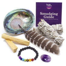 Sage Smudge Kit with White Sage and Palo Santo for Home Cleansing, Blessing and Energy Clearing