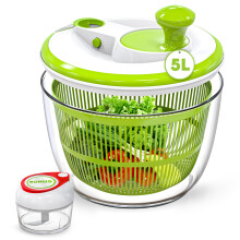 Large Capacity Salad Spinner 5L Vegetable Washer Dryer for Lettuce Fruit with Fast Spin Drying
