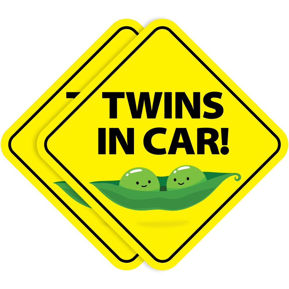 Baby on Board Sticker for Twins Pack of Two Bright Safety Alert PaintSafe Removable Vehicle Decals