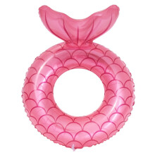 Pink Mermaid Pool Float, Durable PVC Inflatable Swim Ring for Adults and Kids Summer Fun