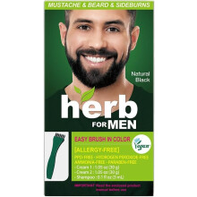 Herb For Men, PPD & Ammonia Free Mustache & Beard Dye, Vegan Natural Ingredients, Odorless, No More Skin Irritations from Coloring for Sensitive Skin