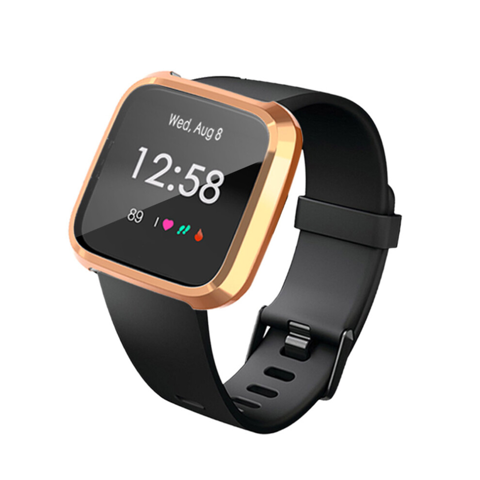 Durable Watch Case With Plating Cover For Fitbit Versa Lite Rose Gold 3061772903262