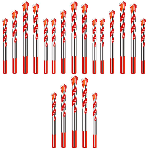 20 Pcs Ceramic Tile Glass Triangle Drill Bits For Wood Concrete 2