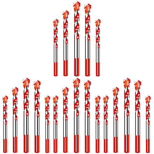 20 Pcs Ceramic Tile Glass Triangle Drill Bits For Wood Concrete 1