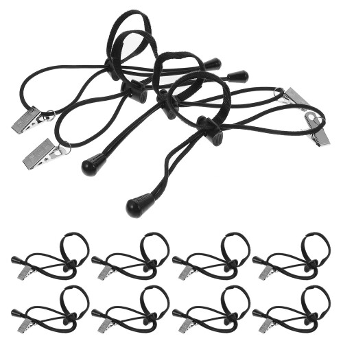 12Pcs Black Backdrop Clips Holder with Elastic Bands for Photography
