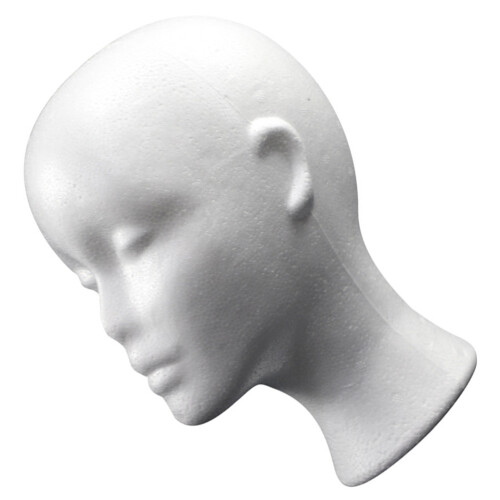 White Foam Wig Head Stand Mannequin for Styling and Storage Use