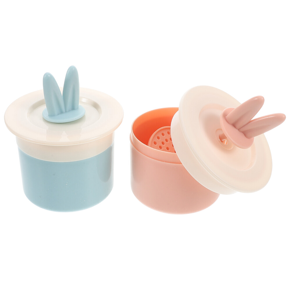 Totority Pink 2Pcs Plastic Bunny Ear Foam Maker For Face Wash Home Skincare Bottles