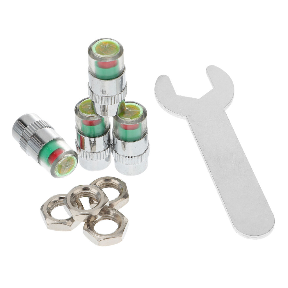 3Sets Car Tire Pressure Monitor Caps Metal Sensor With 3 Color Warning 013609872633