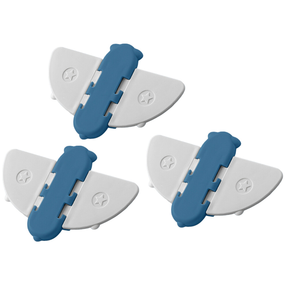 Vaguelly 3Pcs Blue Sliding Window Child Safety Lock Buckles For Glass Doors