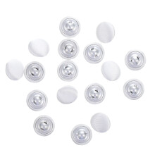 15Pcs White Fabric Covered Buttons for Suits Gowns Bridal DIY Sewing