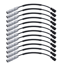 12Pièces Fil D'allumage Auto Noir Caoutchouc Aluminium Durable