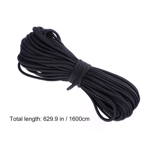7Mcordage Paracord Noir Résistant, Idéal Pour Usage Extérieur 1