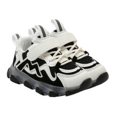1Pair Black Breathable Kids Shoes Glowing Sneakers Non-Slip Outdoor