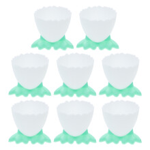 8Pcs Green PP Egg Holders Cute Foot-Shaped Egg Cups for Kids Home Use