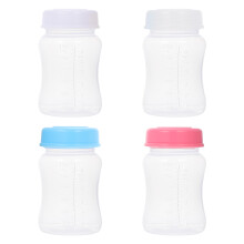 4Pcs PP Breast Milk Bottle Wide Neck Leak-Proof Milk Storage Container