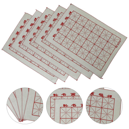 5Pcs Practical Calligraphy Felt Mats Light Grey for Student Writing 2