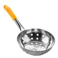 Stainless Steel Slotted Spoon with Ergonomic Long Handle Kitchen Skimmer for Draining Vegetables and Seafood