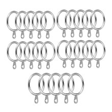 24 Pack 30mm Metal Curtain Rings with Smooth Glide for Rods, Durable and Easy to Install
