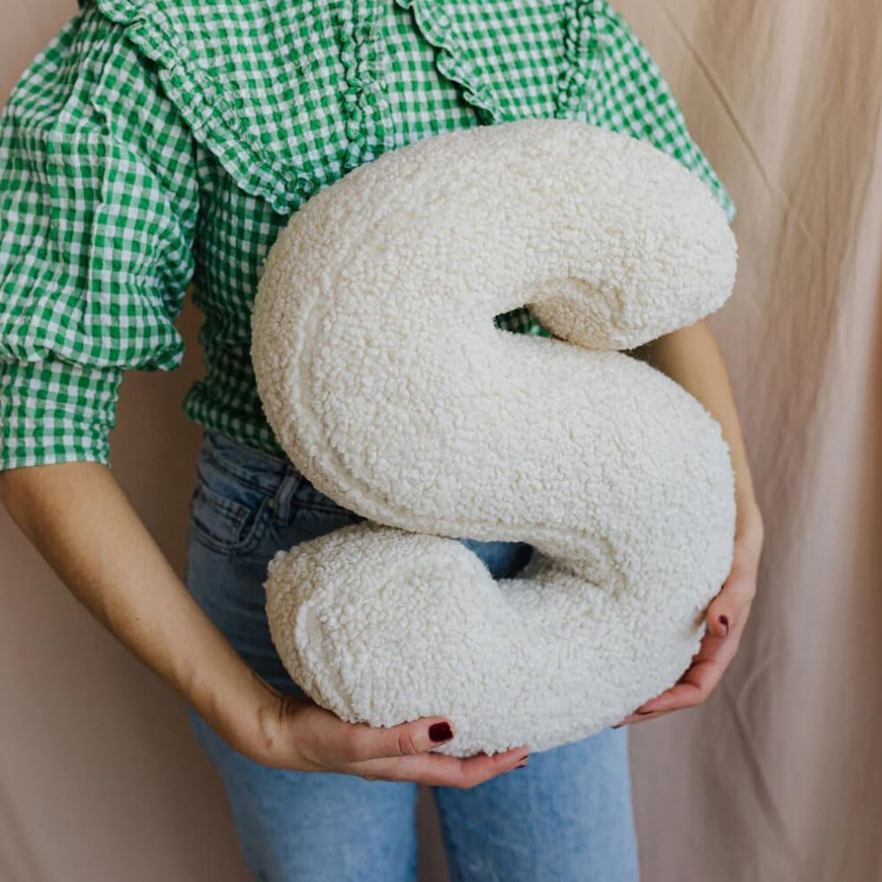 Soft Alphabet Letter Pillow Decorative Initial Cushion for Kids Learning 40x35x10