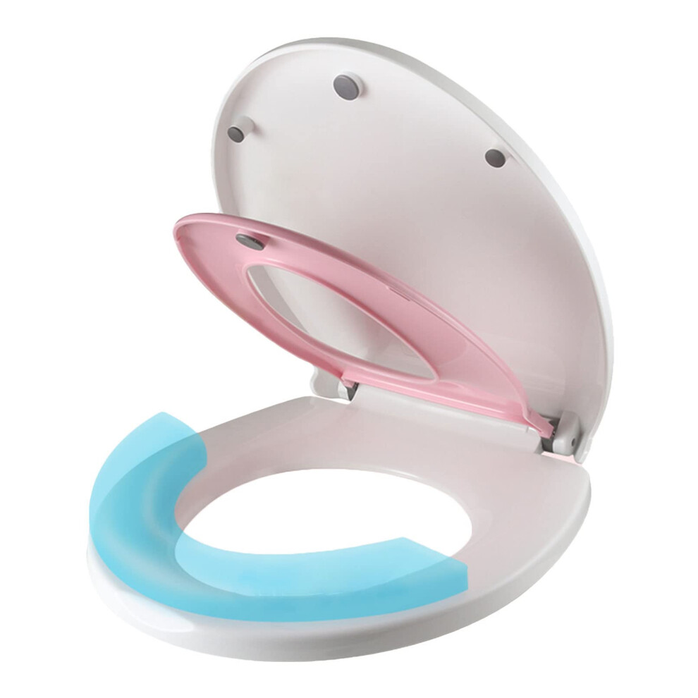 Elongated Toilet Seat With Builtin Child Seat, Quiet Close Lid, Easy Clean, 2 In 1 Design 9053599982401