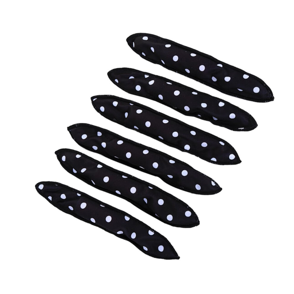 Black 30Pcs Dotted Sponge Hair Curlers No Heat Overnight Soft Rollers For Sleeping Natural Curls