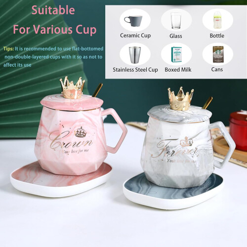 Coffee Mug Warmer Set with Ceramic Cup, Smart Temperature Control and Auto ShutOff, Grey 1