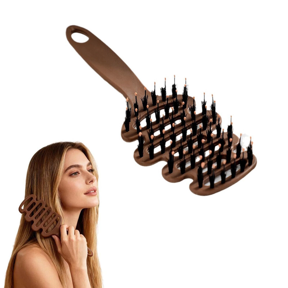 Bristle Hair Brush for Volume and Shine, RootLifting Boar Bristles, Frizz Control, 1PC